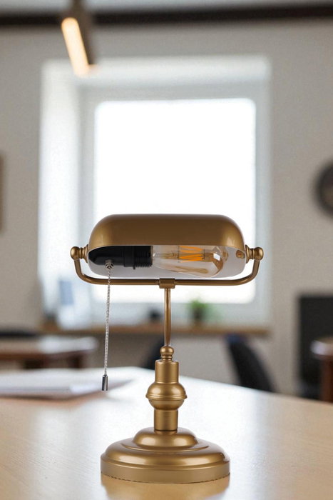 Opviq Lámpara de Mesa de Metal con Acabado Dorado